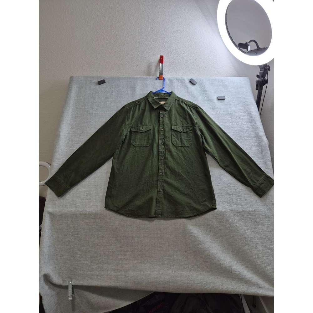 Roebuck & Co. Heritage Supply Company Utility Shirt Mens XL Green Button Up